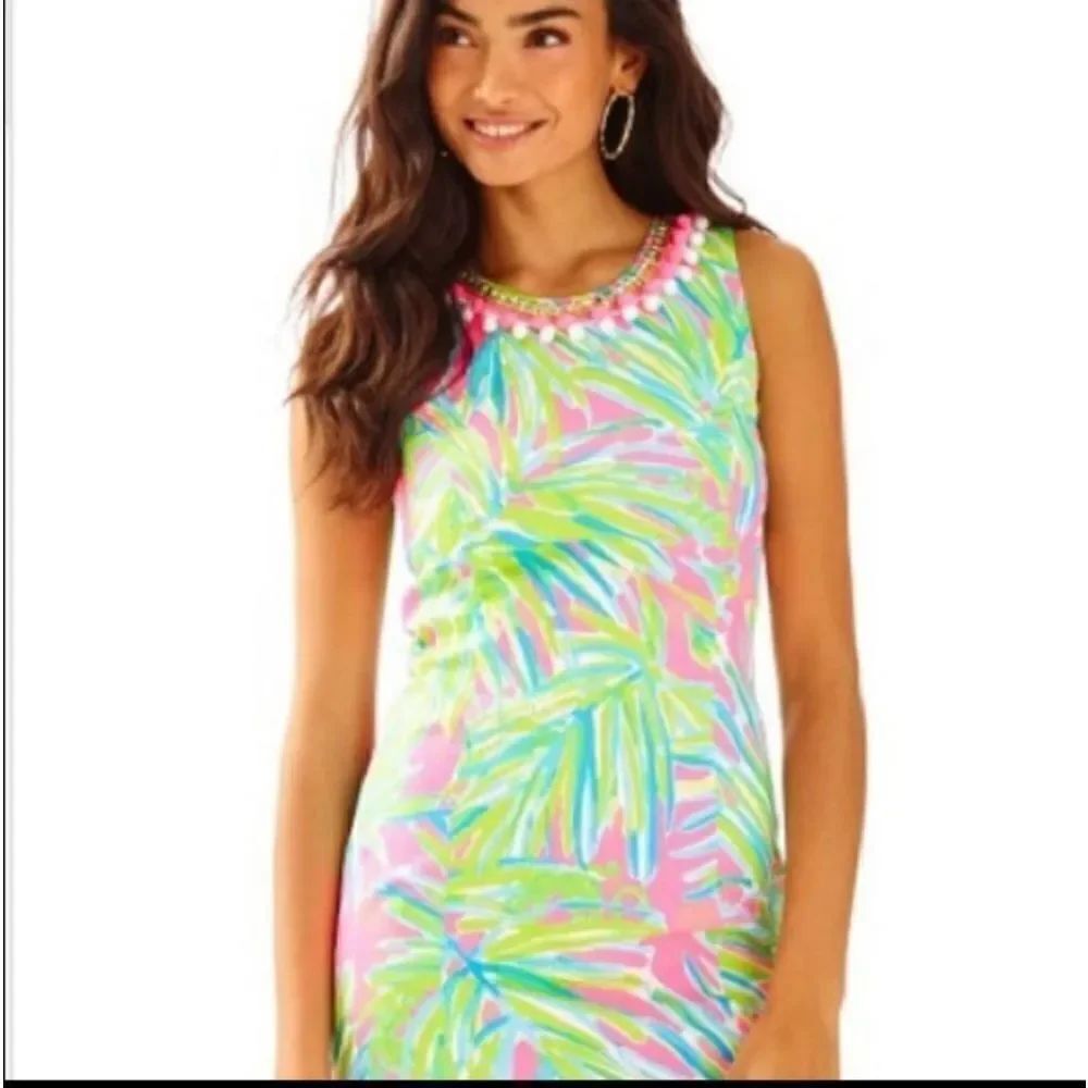 Lilly Pulitzer Mila Tiki pink Shift Dress Sz 0